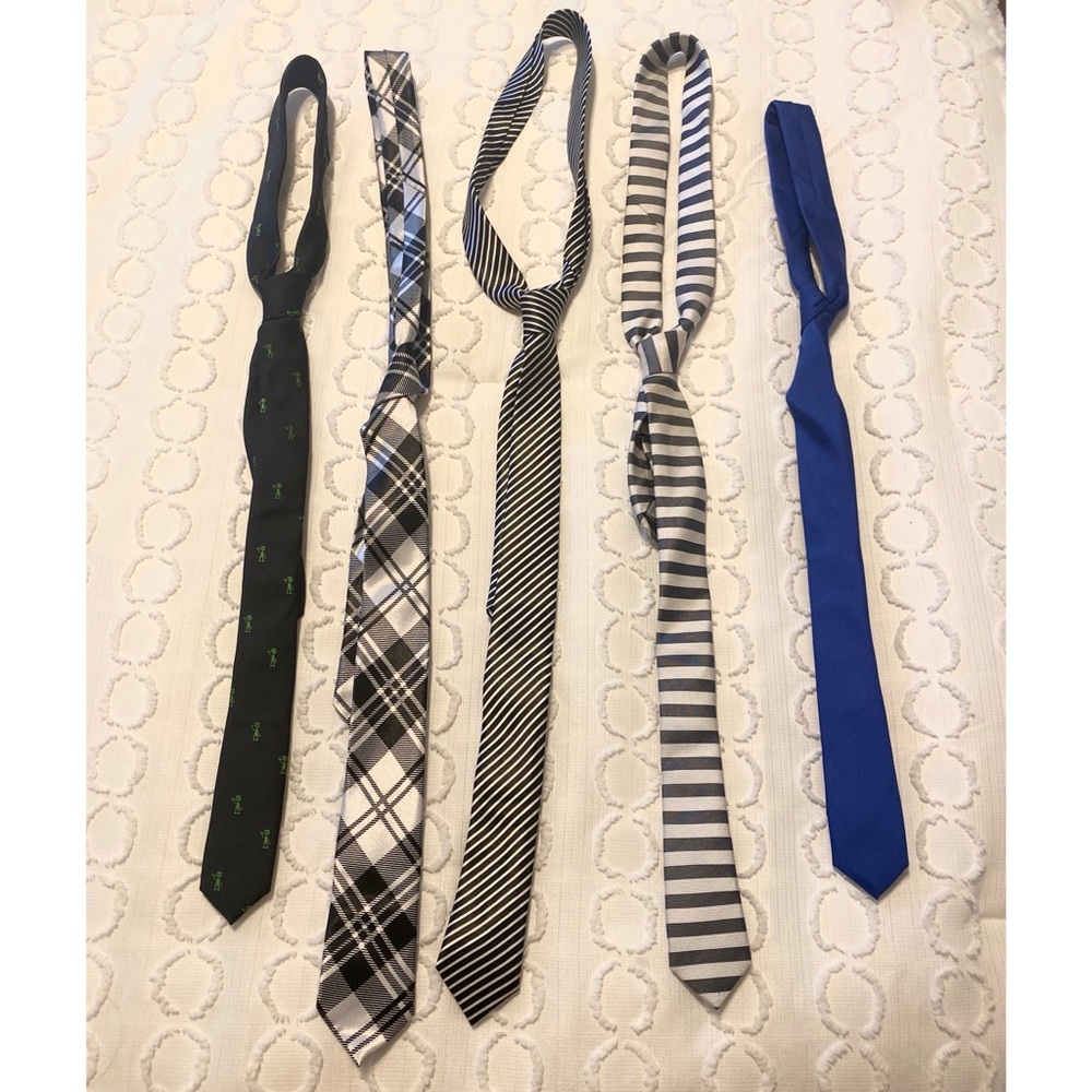 5 skinny patterned ties